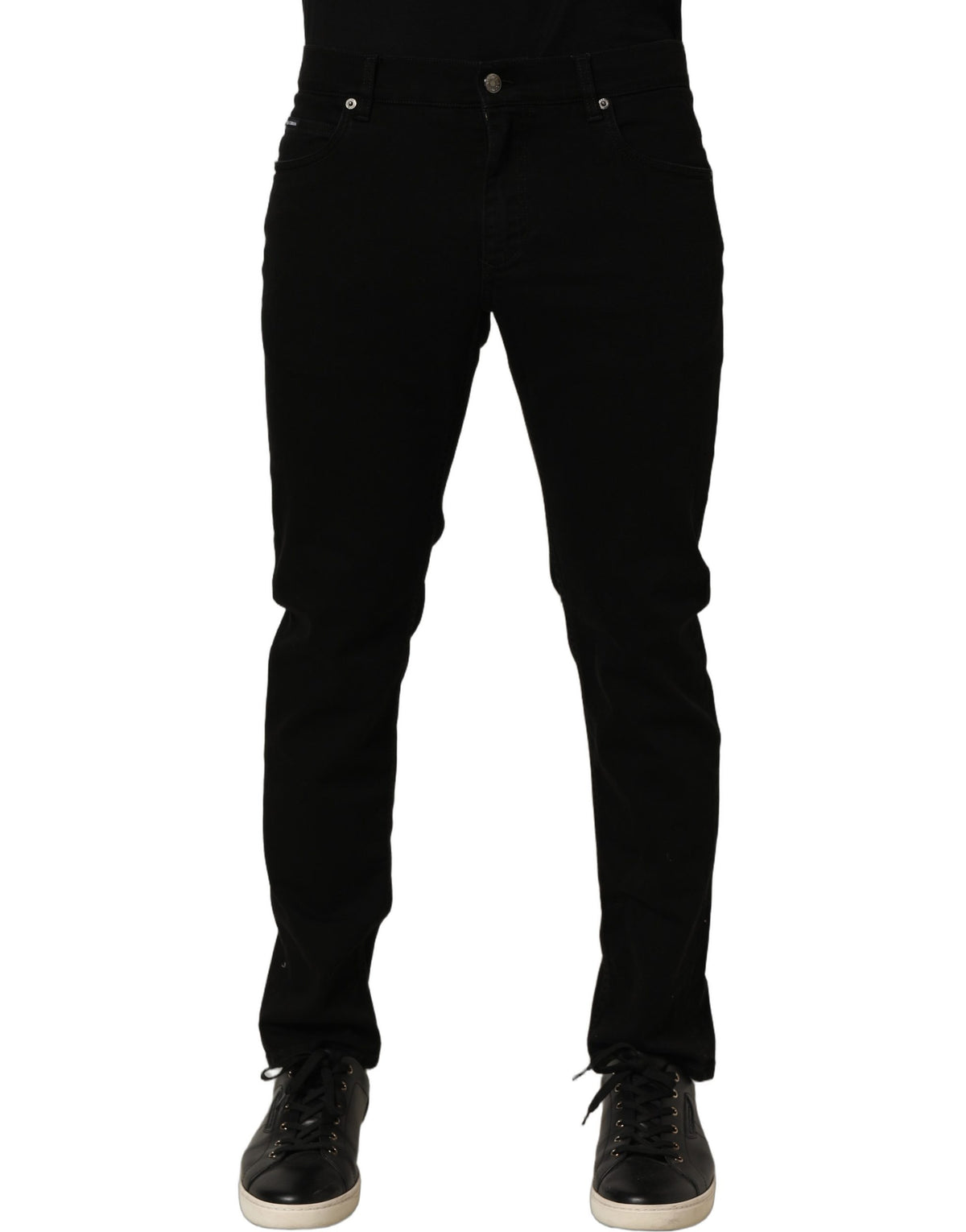 Dolce & Gabbana Black CottonStretch Regular Skinny Denim Jeans - Eljoys Fashion 