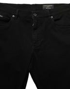 Dolce & Gabbana Black CottonStretch Regular Skinny Denim Jeans - Eljoys Fashion 