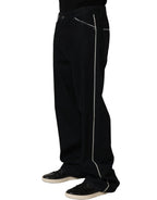 Dolce & Gabbana Black Cotton Stretch Straight Men Denim Jeans - Eljoys Fashion 
