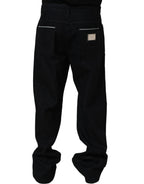 Dolce & Gabbana Black Cotton Stretch Straight Men Denim Jeans - Eljoys Fashion 