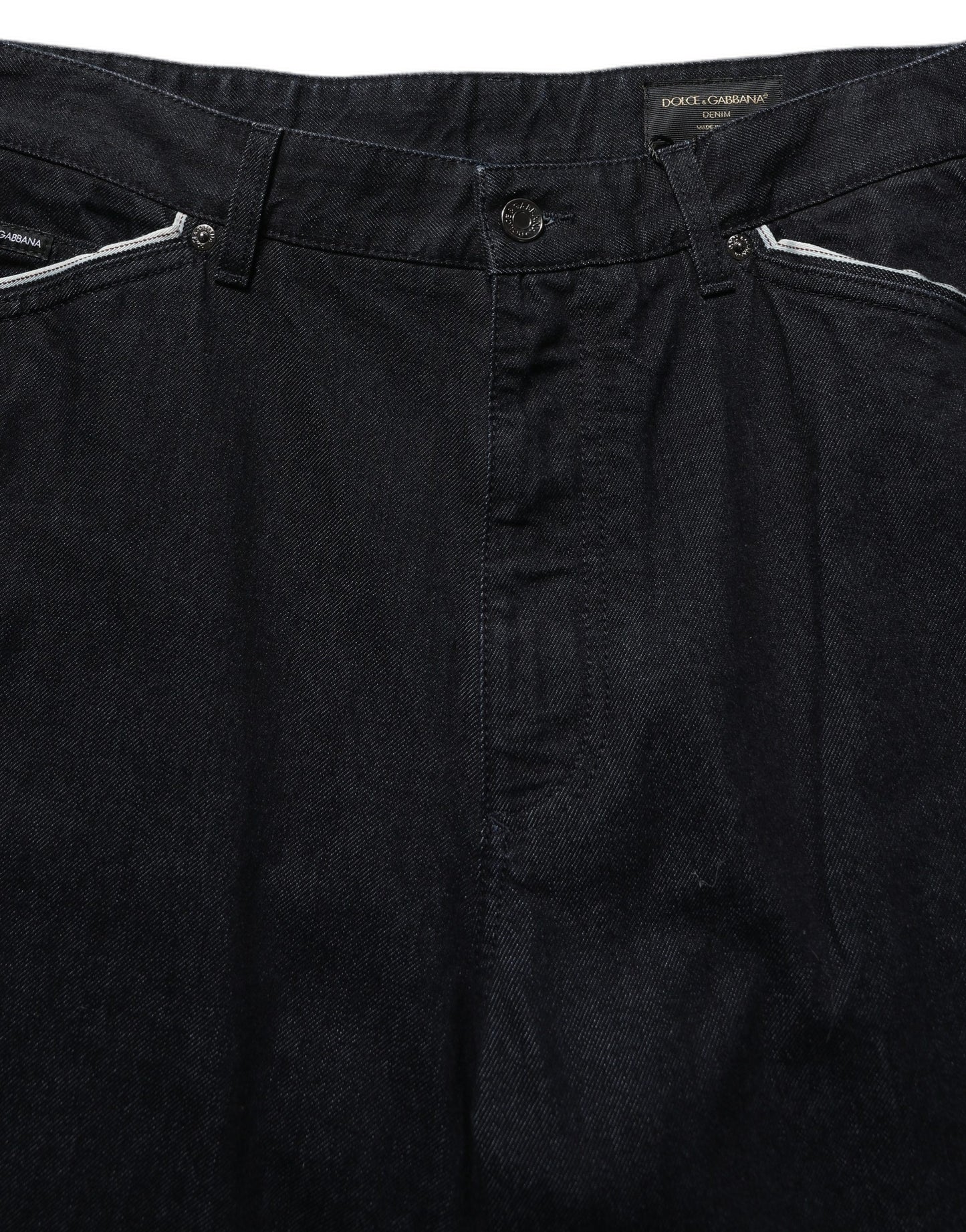 Dolce & Gabbana Black Cotton Stretch Straight Men Denim Jeans