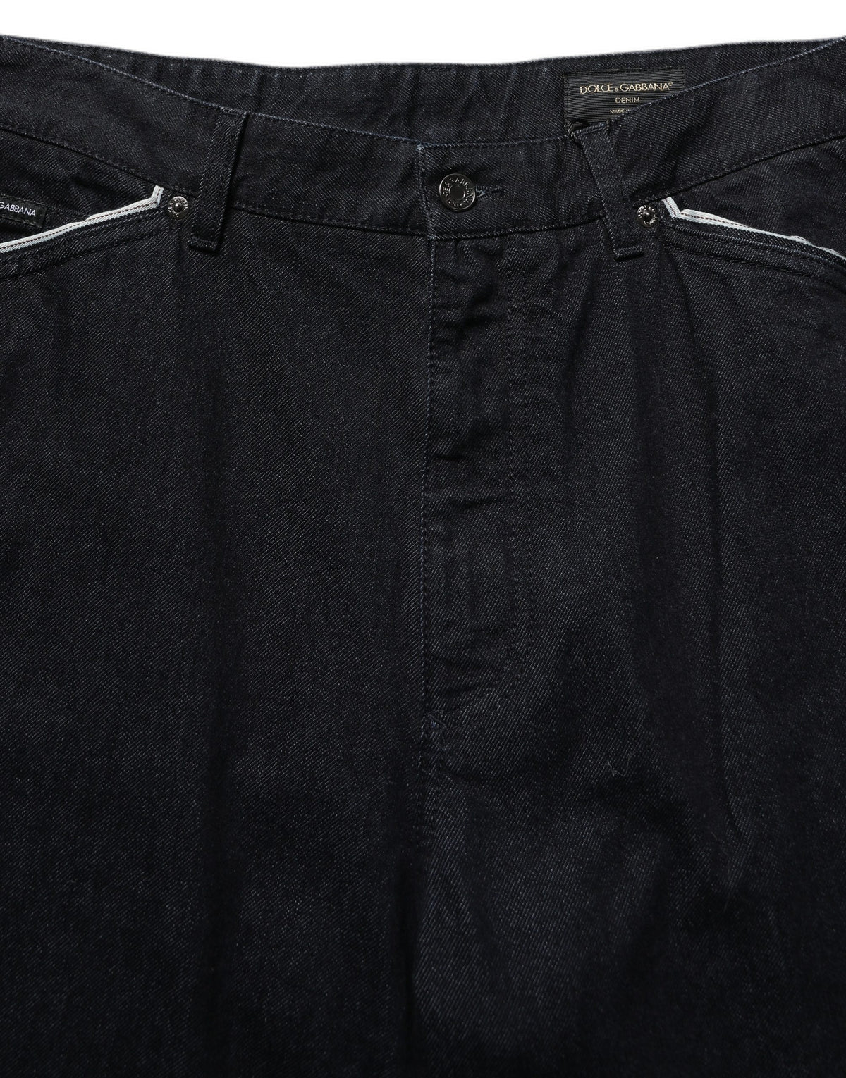 Dolce & Gabbana Black Cotton Stretch Straight Men Denim Jeans - Eljoys Fashion 