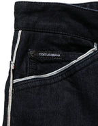 Dolce & Gabbana Black Cotton Stretch Straight Men Denim Jeans - Eljoys Fashion 