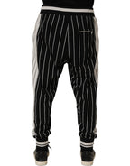 Dolce & Gabbana Black Striped DG Patch Men Sweatpants Pants - Eljoys Fashion 