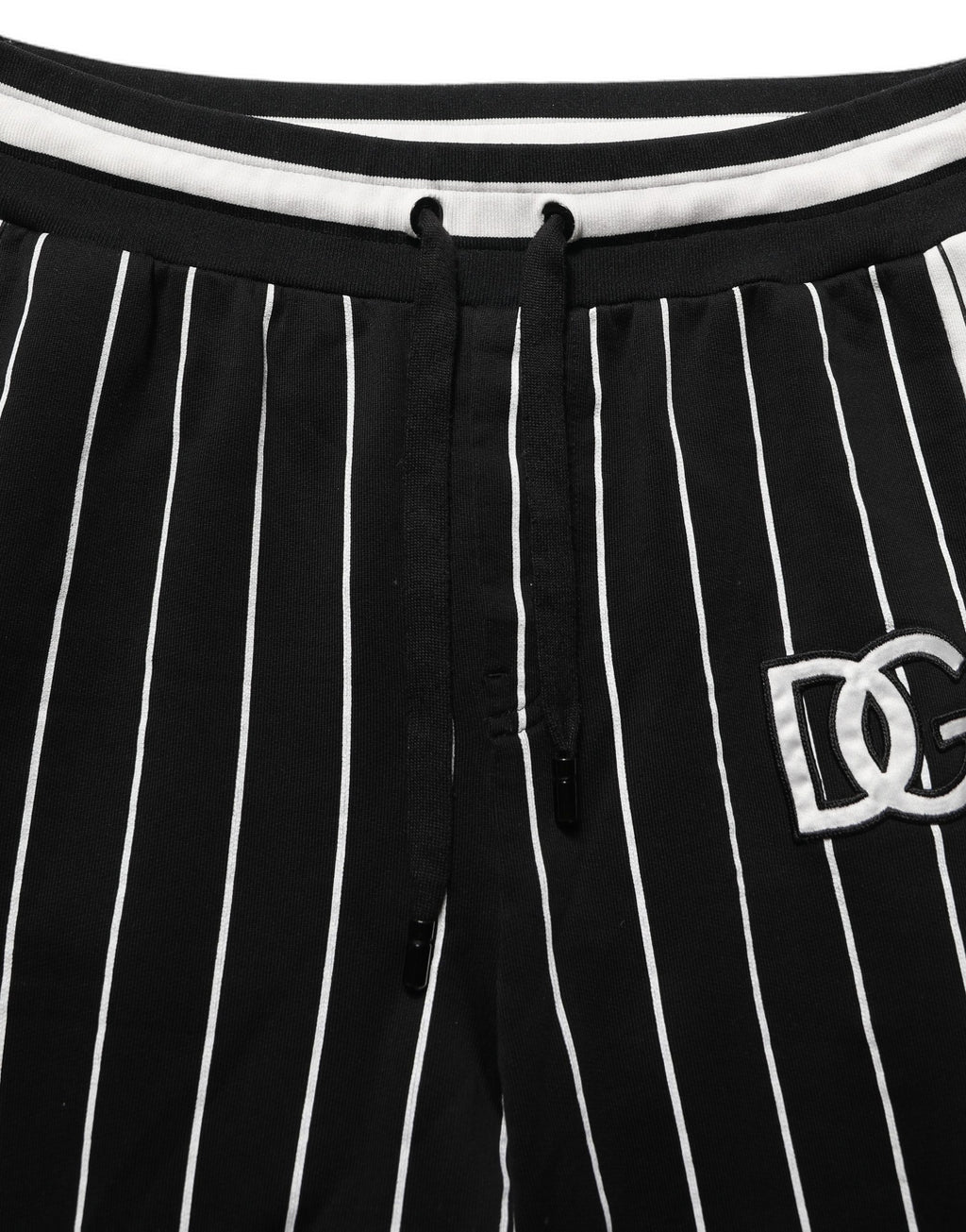 Dolce & Gabbana Black Striped DG Patch Men Sweatpants Pants - Eljoys Fashion 