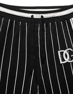 Dolce & Gabbana Black Striped DG Patch Men Sweatpants Pants - Eljoys Fashion 