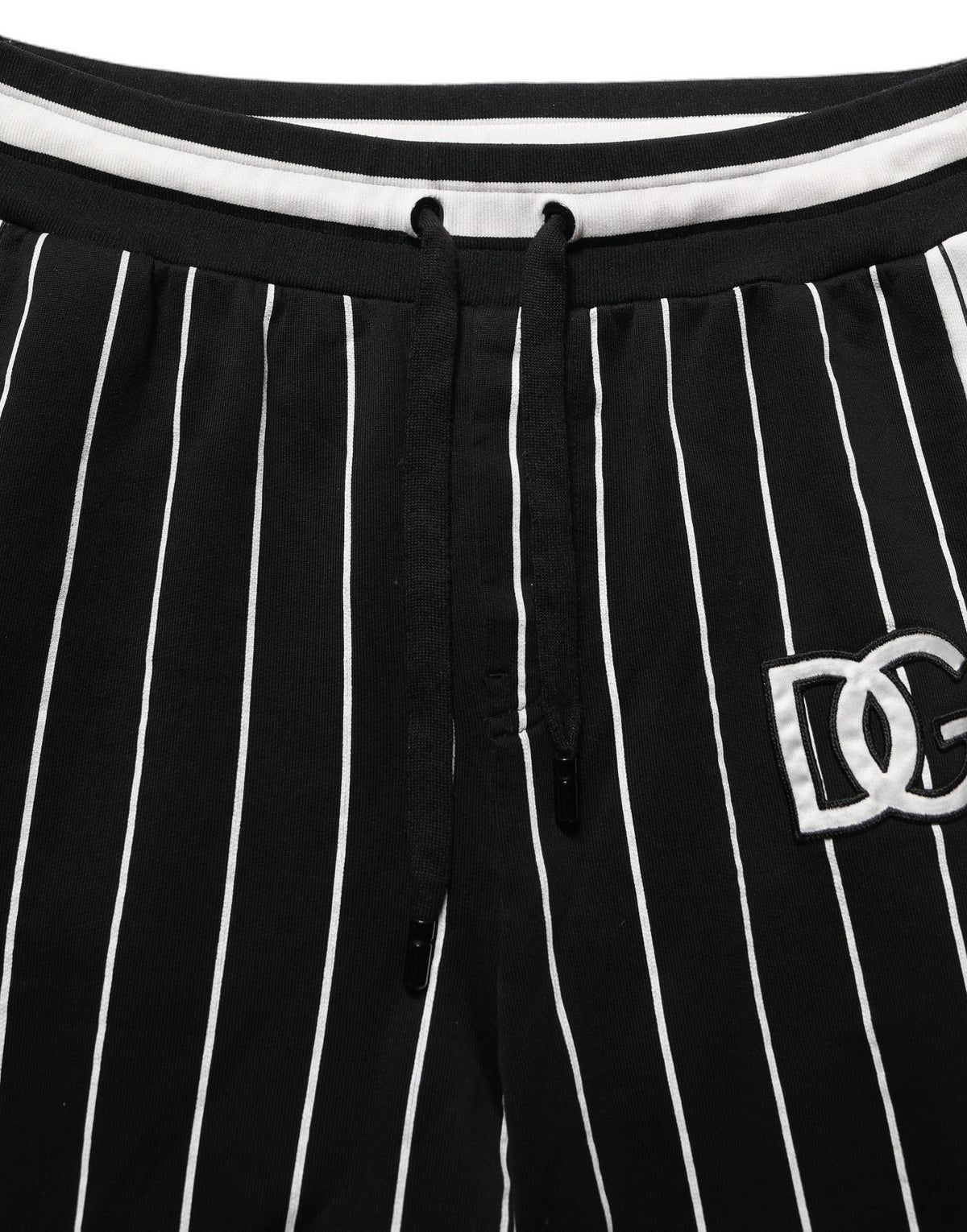 Dolce & Gabbana Black Striped DG Patch Men Sweatpants Pants - Eljoys Fashion 