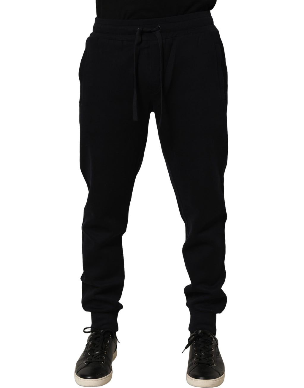 Dolce & Gabbana Blue Cotton Drawstring Jogger Trouser Pants - Eljoys Fashion 