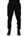 Dolce & Gabbana Blue Cotton Drawstring Jogger Trouser Pants - Eljoys Fashion 