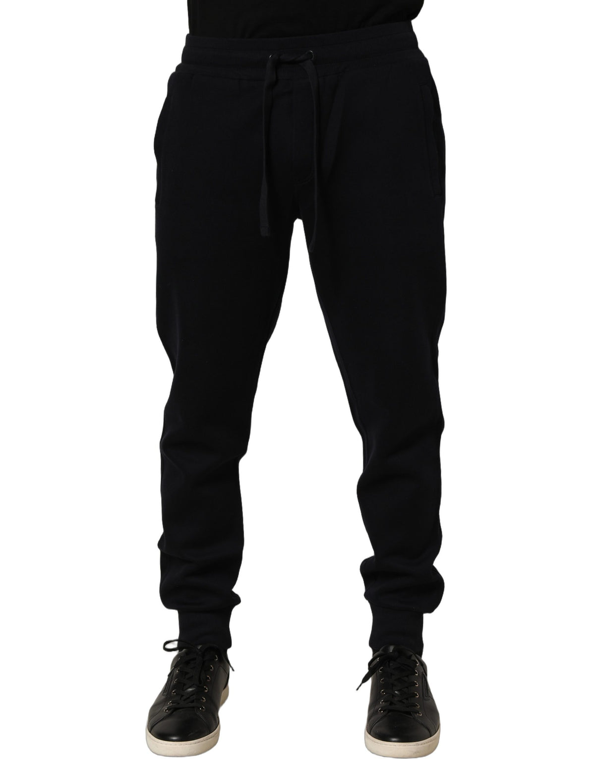 Dolce & Gabbana Blue Cotton Drawstring Jogger Trouser Pants - Eljoys Fashion 