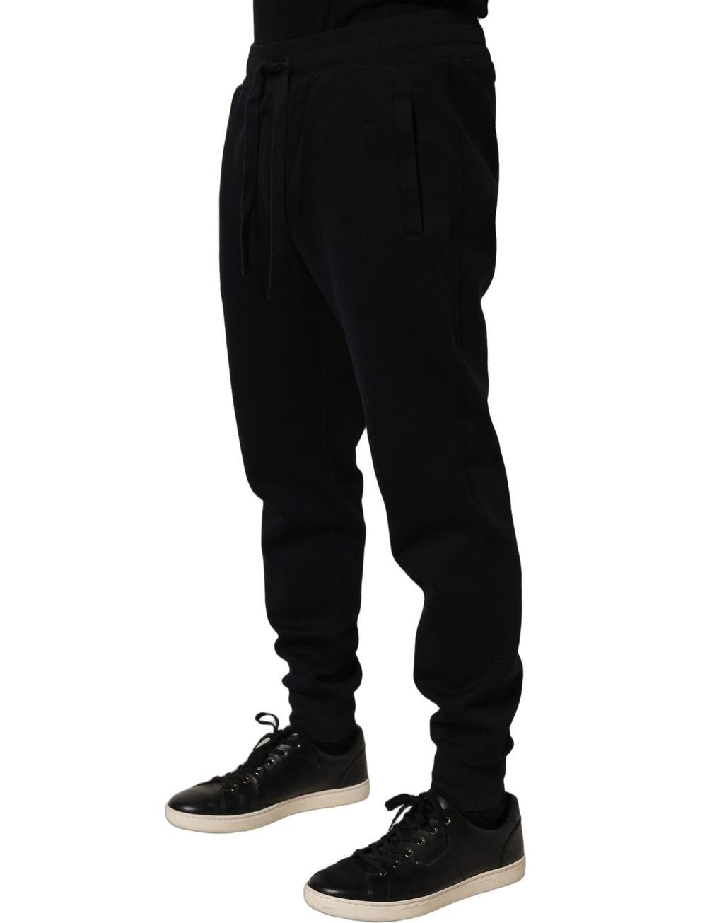 Dolce & Gabbana Blue Cotton Drawstring Jogger Trouser Pants - Eljoys Fashion 