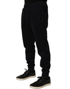 Dolce & Gabbana Blue Cotton Drawstring Jogger Trouser Pants - Eljoys Fashion 