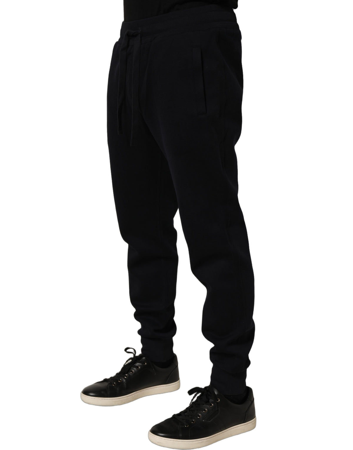 Dolce & Gabbana Blue Cotton Drawstring Jogger Trouser Pants - Eljoys Fashion 
