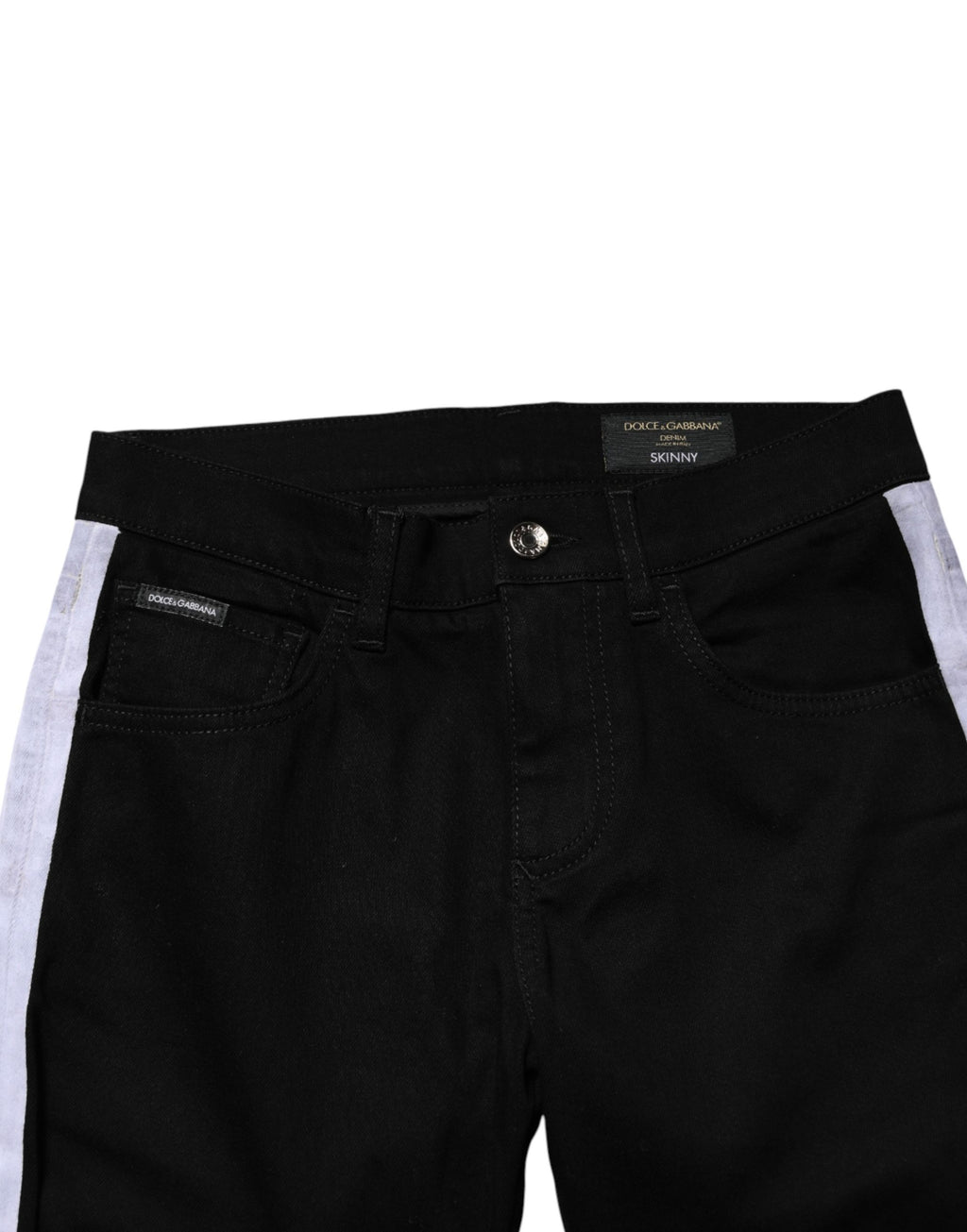 Dolce & Gabbana Black Cotton Stretch Skinny Denim Trouser Jeans - Eljoys Fashion 