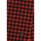 Ami Paris Red Wool Oves Aries Scarf