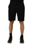 Dolce & Gabbana Black Cotton Mid Waist Men Bermuda Shorts - Eljoys Fashion 