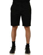 Dolce & Gabbana Black Cotton Mid Waist Men Bermuda Shorts - Eljoys Fashion 