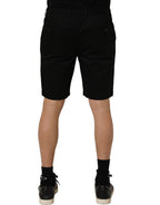 Dolce & Gabbana Black Cotton Mid Waist Men Bermuda Shorts - Eljoys Fashion 