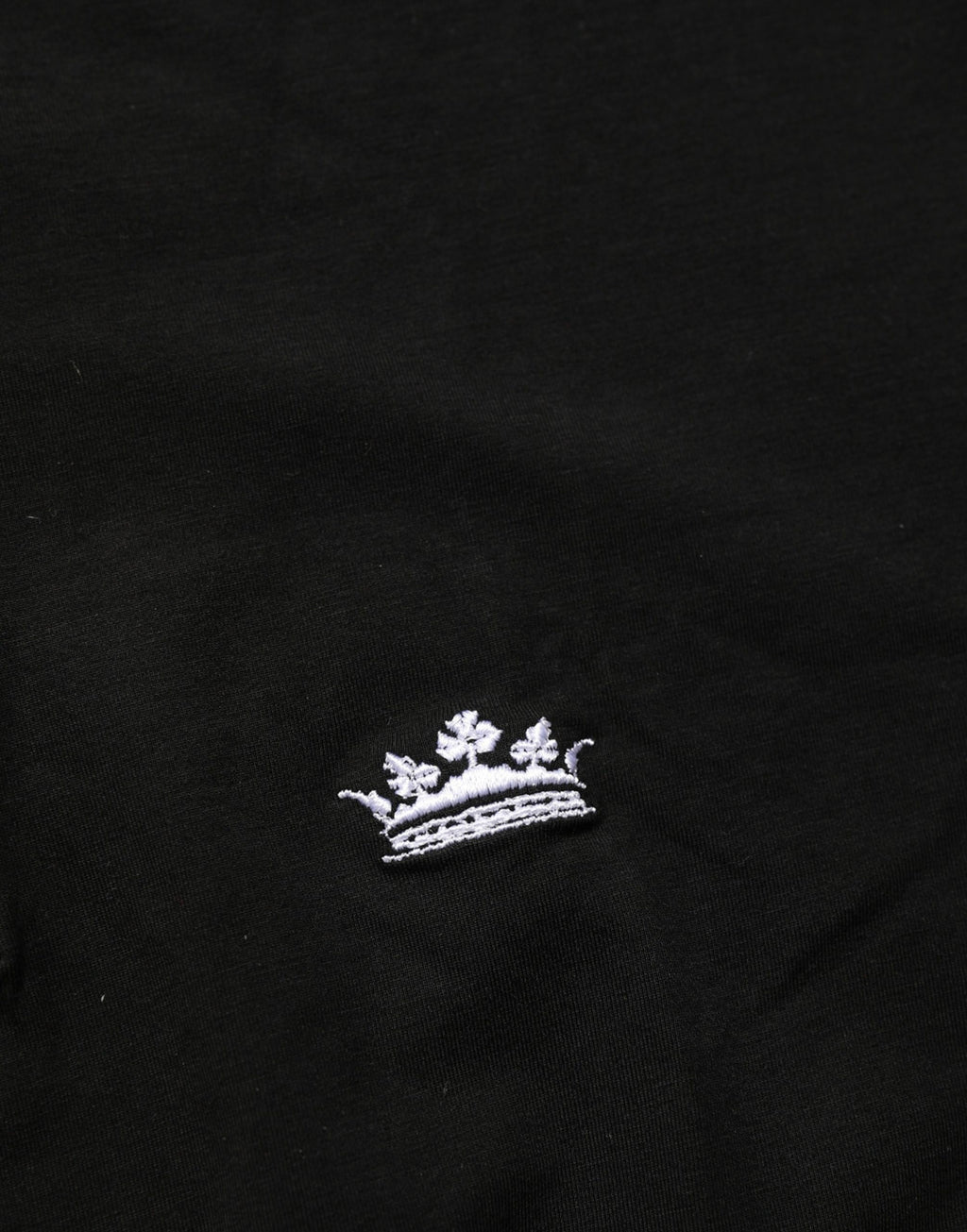 Dolce & Gabbana Black Crown Short Sleeved Henley Men T-shirt - Eljoys Fashion 