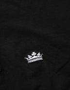 Dolce & Gabbana Black Crown Short Sleeved Henley Men T-shirt - Eljoys Fashion 