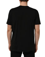 Dolce & Gabbana Black Dog Tag Short Sleeve CrewNeck T-shirt - Eljoys Fashion 