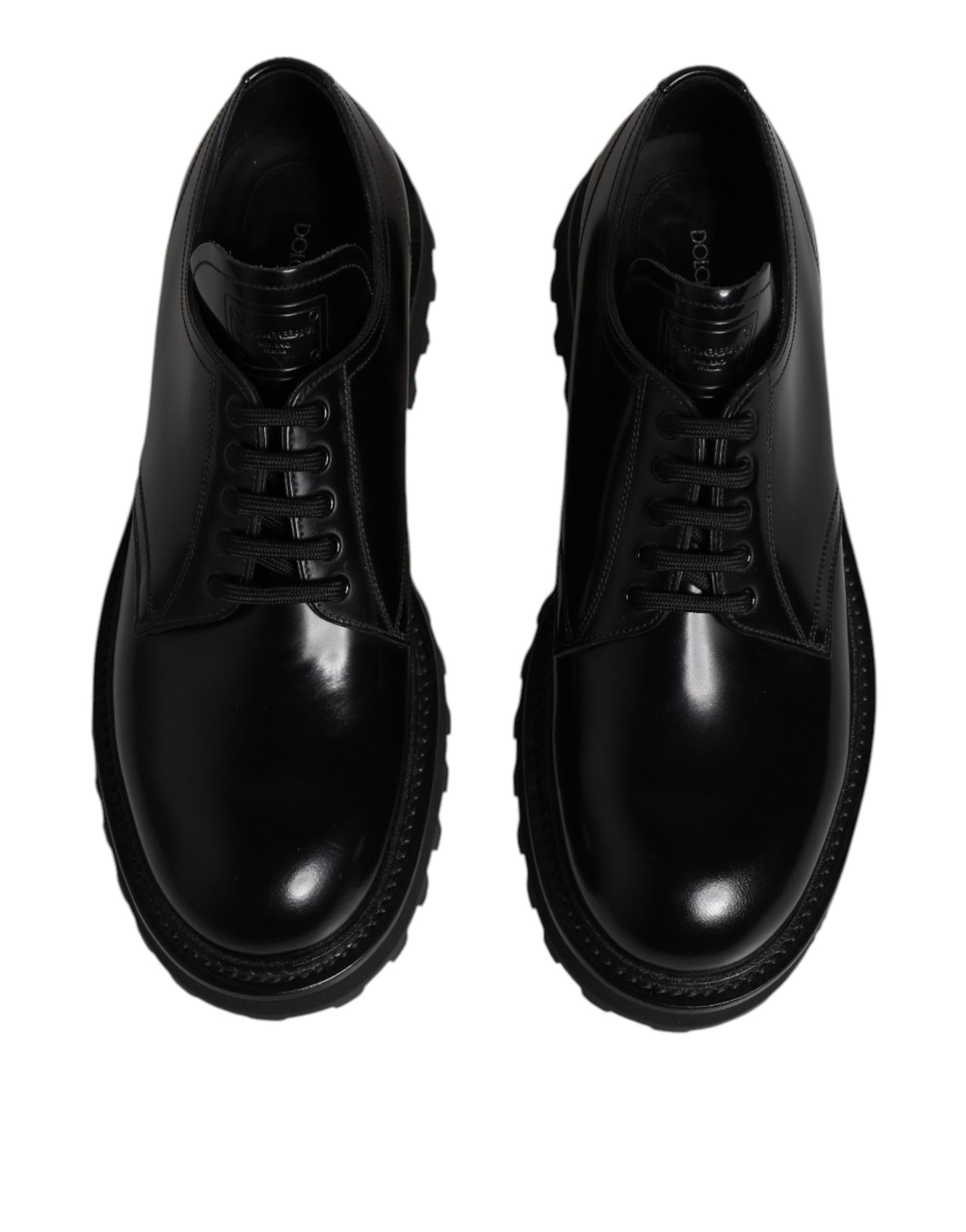 Dolce & Gabbana Black Calf Leather Hi-Trekking Derby Shoes