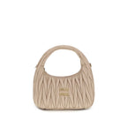 Miu Miu Beige Calf Leather Bos Taurus Shoulder Bag - Eljoys Fashion 