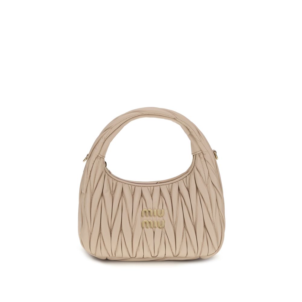 Miu Miu Beige Calf Leather Bos Taurus Shoulder Bag - Eljoys Fashion 