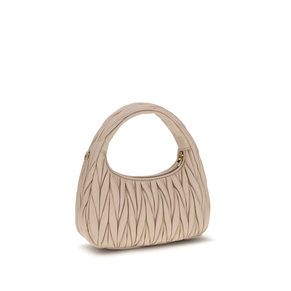 Miu Miu Beige Calf Leather Bos Taurus Shoulder Bag - Eljoys Fashion 