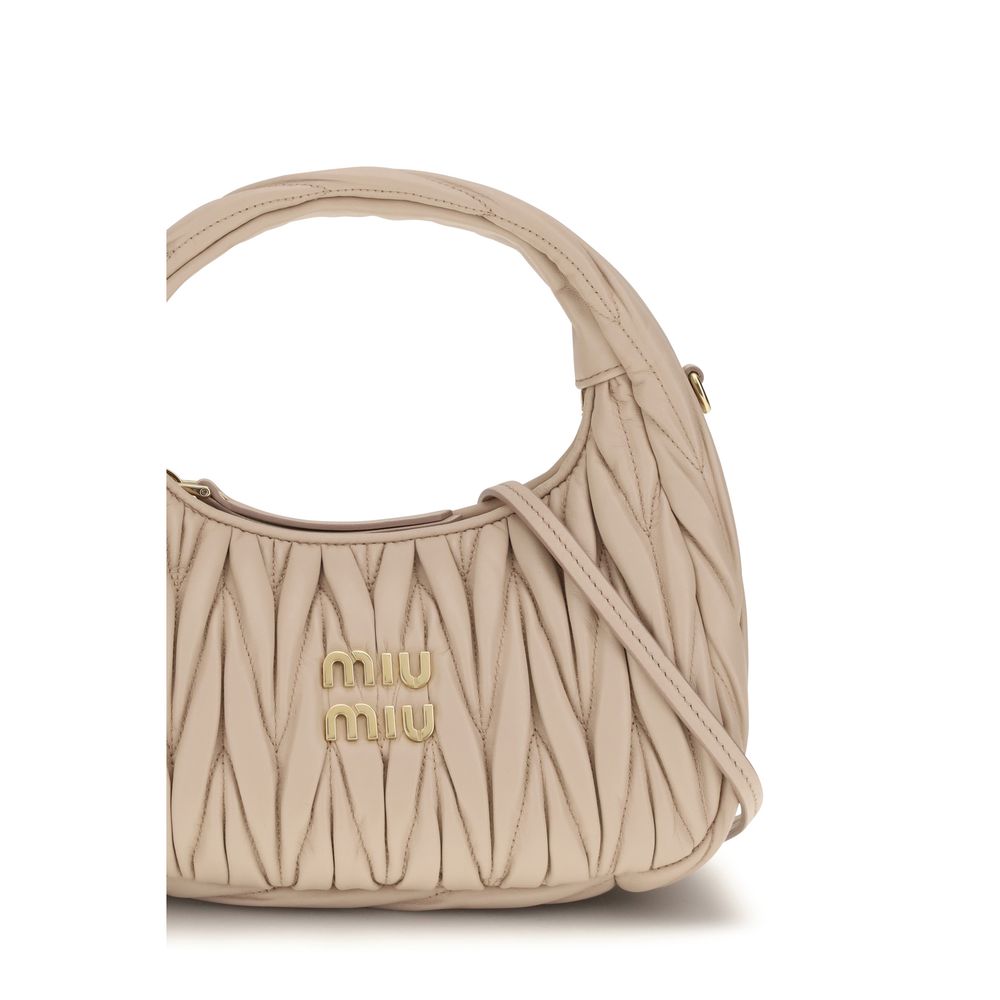 Miu Miu Beige Calf Leather Bos Taurus Shoulder Bag - Eljoys Fashion 