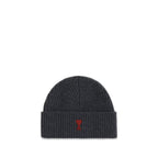 Ami Paris Gray Wool Oves Aries Beanie Ami Paris