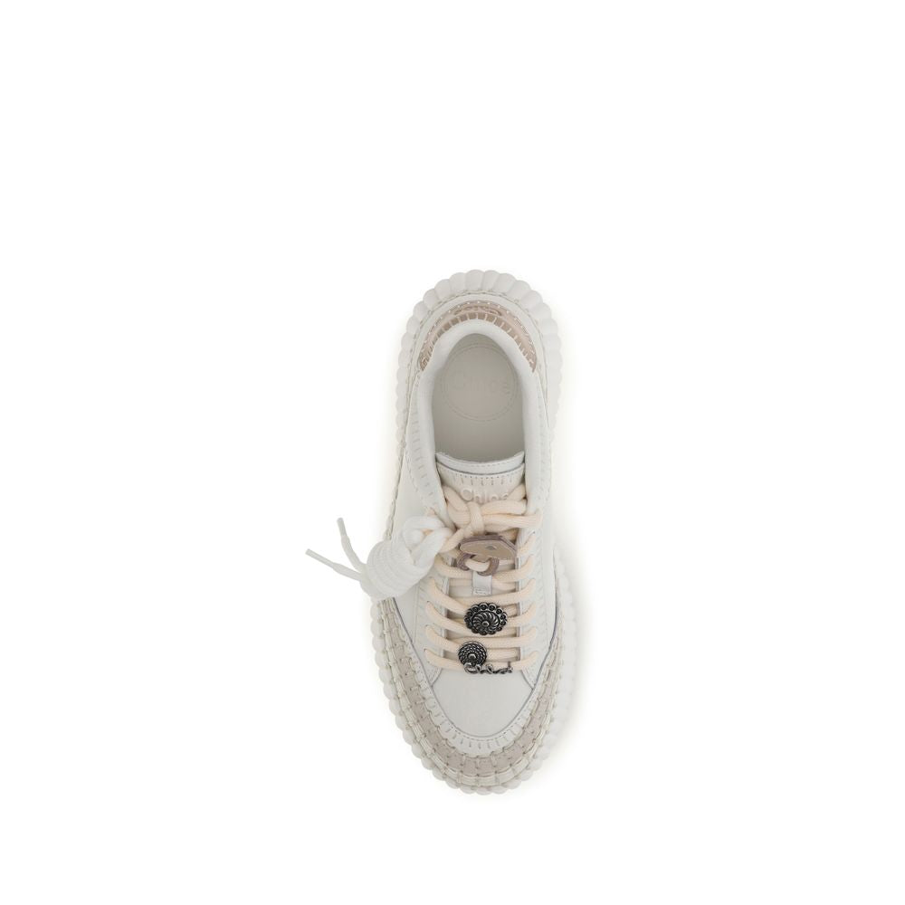 Chloé White Calf Leather Bos Taurus Platform Sneakers - Eljoys Fashion 