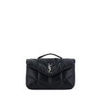 Saint Laurent black lamb leather Ovis Aries shoulder bag with silver hardware and chain strap, featuring a sleek, modern design.