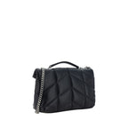 Saint Laurent black lamb leather Ovis Aries shoulder bag with gold-tone hardware and minimalist design.