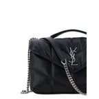 Saint Laurent Black Lamb Ovis Aries shoulder bag with gold-tone hardware and sleek design, showcasing luxury leather craftsmanship.