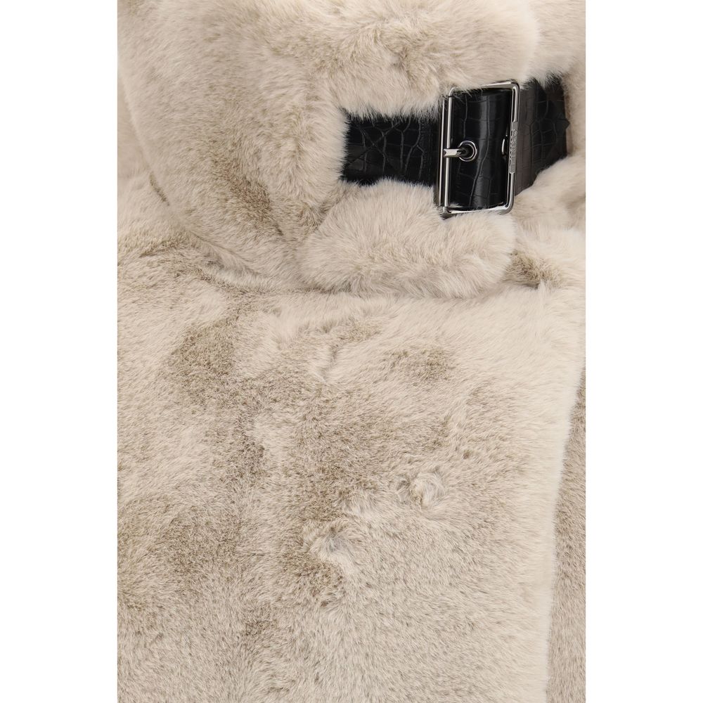 PINKO Beige Polyester Full-Length Jacket PINKO
