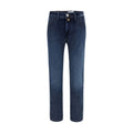 Jacob Cohen blue cotton slim fit jeans with classic five-pocket design and subtle stitching details.