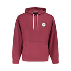Red Converse cotton men's sweatshirt with crew neck and long sleeves, featuring classic Converse branding and comfortable fit.