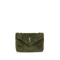 Saint Laurent Bicolor Calf Leather Bos Taurus Shoulder Bag with sleek design and contrasting colors, featuring a top handle and shoulder strap.