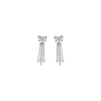 Self-Portrait silver brass earrings featuring a sleek, minimalist design with polished finish and modern style.