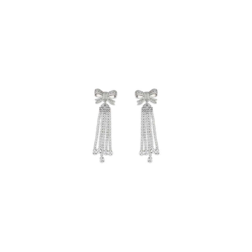 Self-Portrait silver brass earrings featuring a sleek, minimalist design with polished finish and modern style.