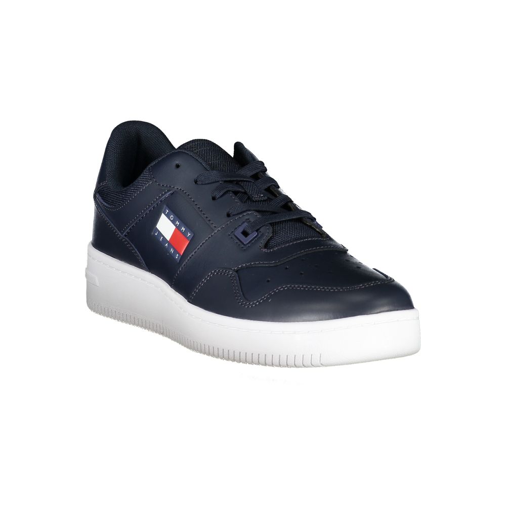 Tommy Hilfiger Blue Leather Men Sneaker Tommy Hilfiger