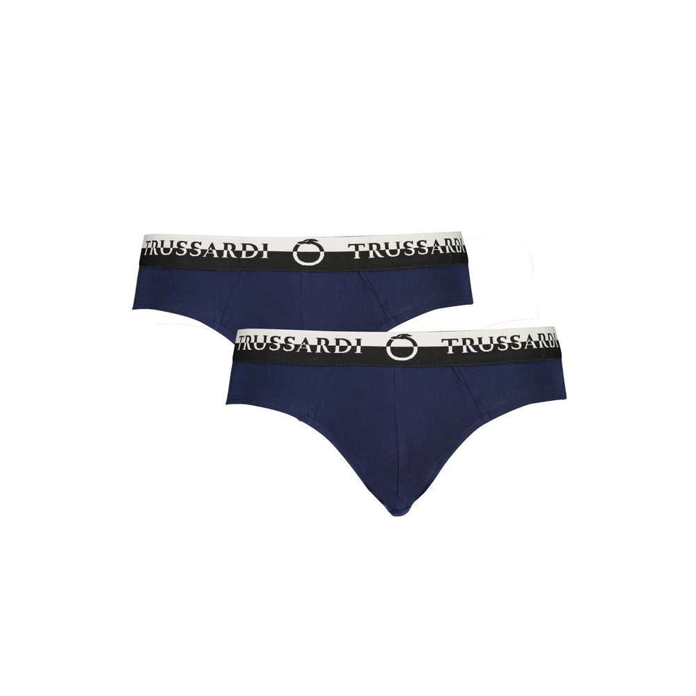 Trussardi Blu cotton men's underwear featuring a comfortable fit and classic design with the Trussardi logo.