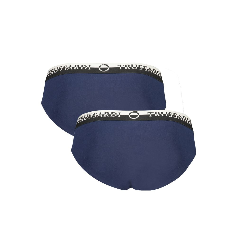 Trussardi Blu cotton men's underwear featuring a snug fit and stylish waistband with the Trussardi logo.
