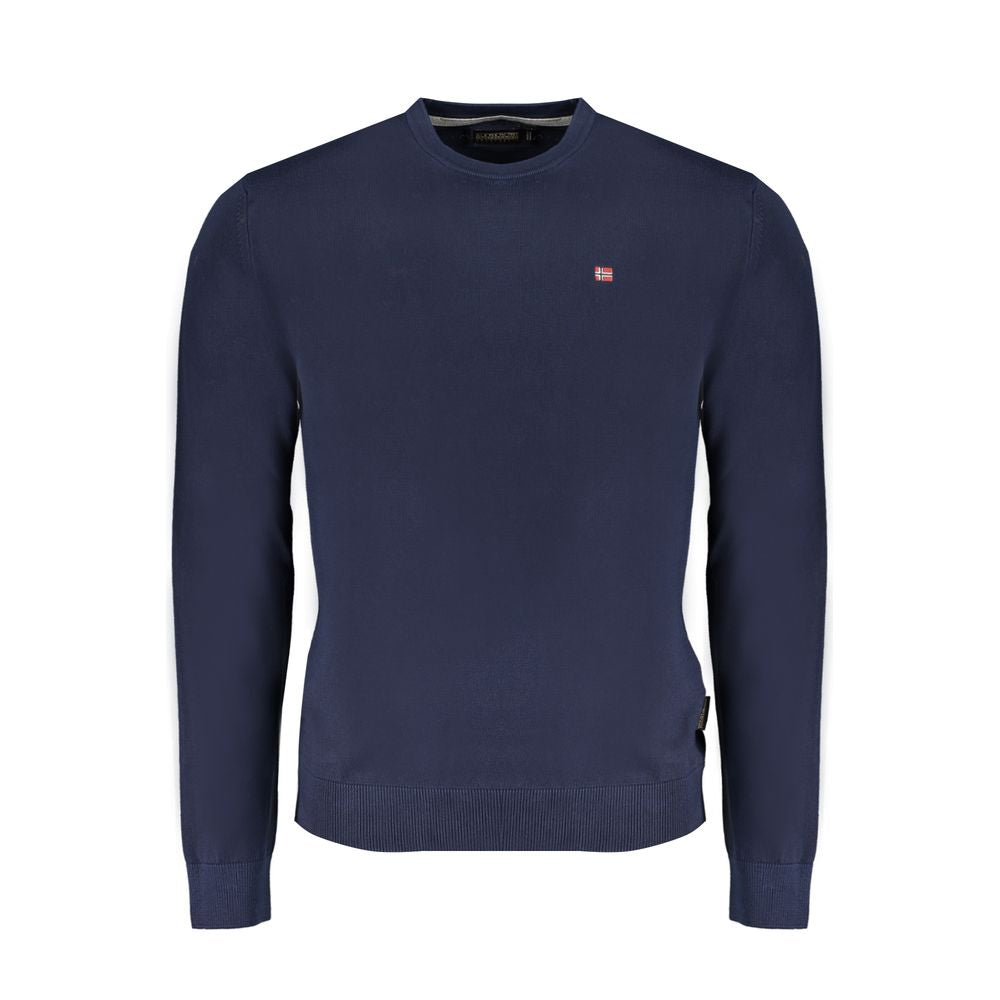 Napapijri Blue Cotton Men Sweater Napapijri