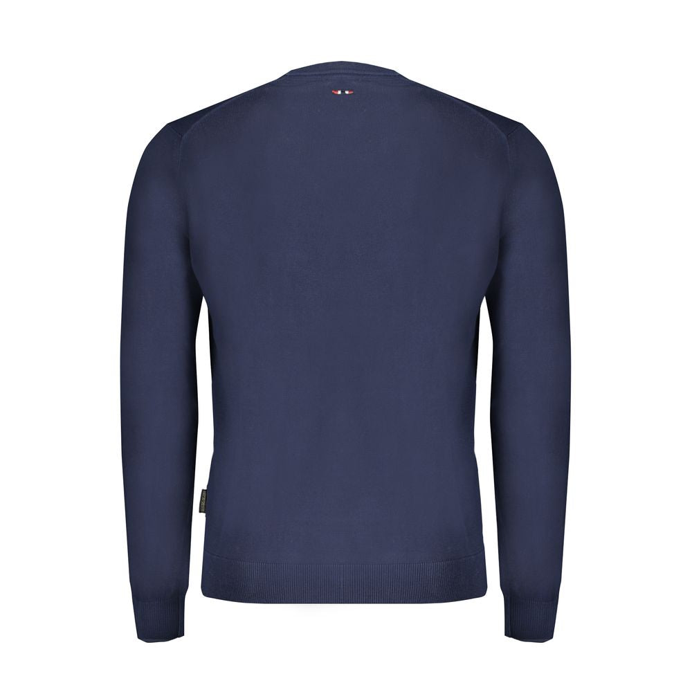 Napapijri Blue Cotton Men Sweater Napapijri