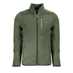 Norway 1963 green polyester men's sweatshirt with crewneck and long sleeves, casual and comfortable clothing for men.