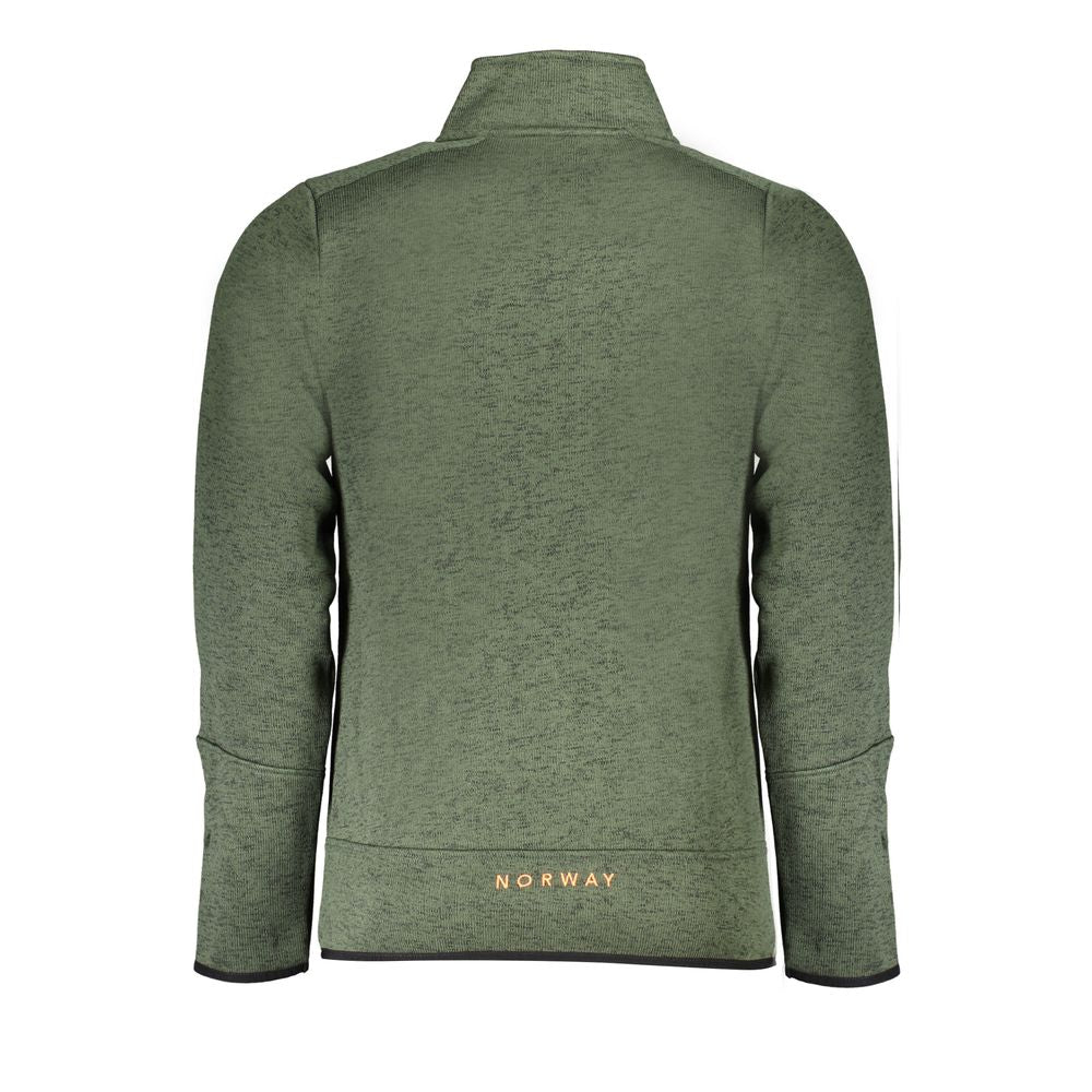Norway 1963 green polyester men's sweatshirt with a casual fit and ribbed cuffs, displayed on a plain background.