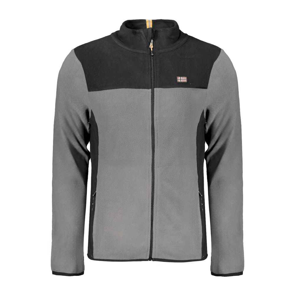 Gray Norway 1963 polyester men's sweater with a classic fit, featuring a round neckline and subtle knit texture.