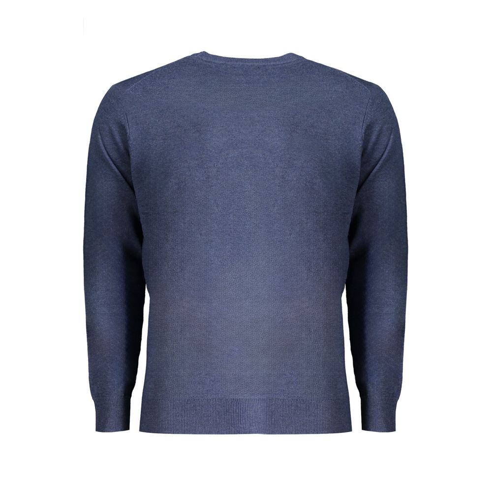 Blue wool men's sweater by Norway 1963, featuring a classic knit design and a comfortable fit.